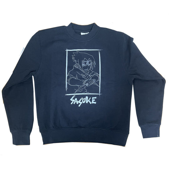 Sweat-shirt enfant PIERROT illustrant Naruto et Sasuke enfants, 100% coton 280g, vue avant du vêtement.