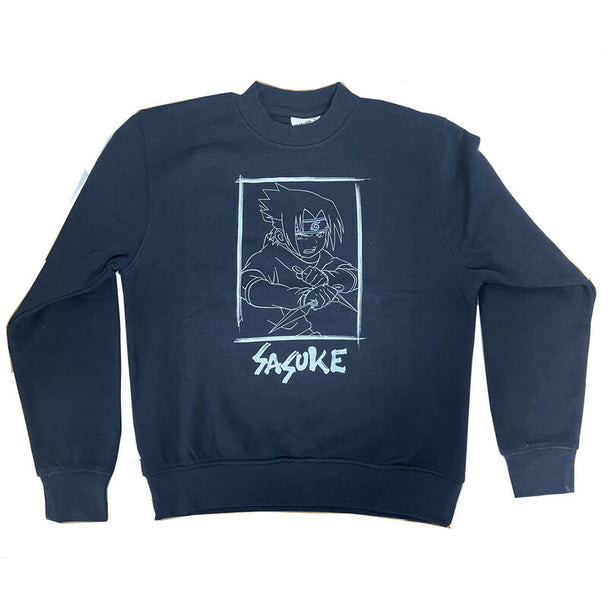 Sweat-shirt enfant PIERROT illustrant Naruto et Sasuke enfants, 100% coton 280g, vue avant du vêtement.