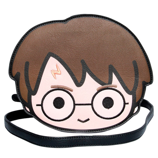 Sac bandoulière Harry Potter Chibi 21cm vue de face avec silhouette du personnage sur le devant