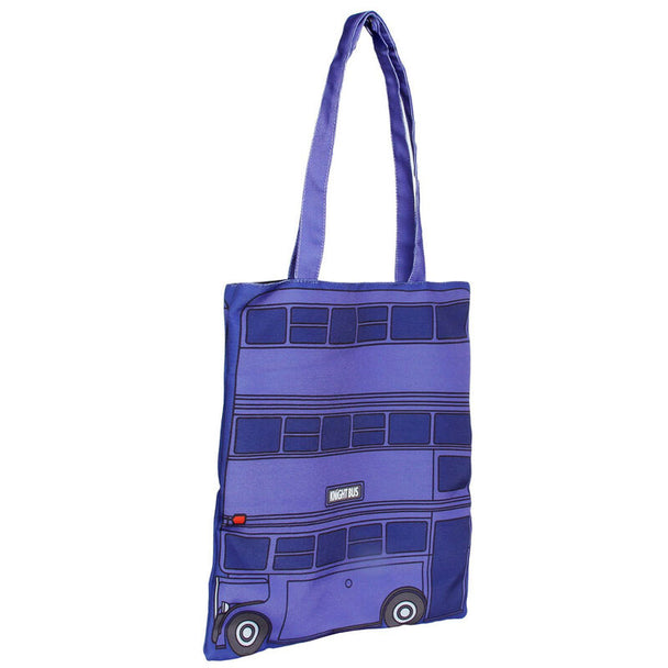 Détail intérieur du sac shopping Harry Potter Knight Bus montrant la doublure et la poche intégrée pratique.