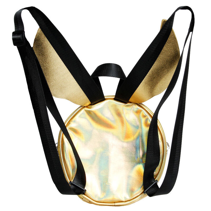Sac à dos Harry Potter Snitch porté sur le dos montrant sa taille compacte et son design unique