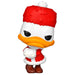 Vue rapprochée de la figurine Daisy Duck Disney Holiday Funko POP montrant les détails colorés et festifs