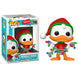 Figurine Funko POP Disney Donald Duck de 9 cm dans sa boîte vitrine transparente avec décor festif