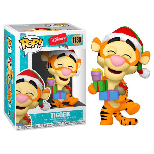 Figurine Funko POP Disney Tigger Holiday de 9 cm dans sa boîte cadeau avec fenêtre, vue de face