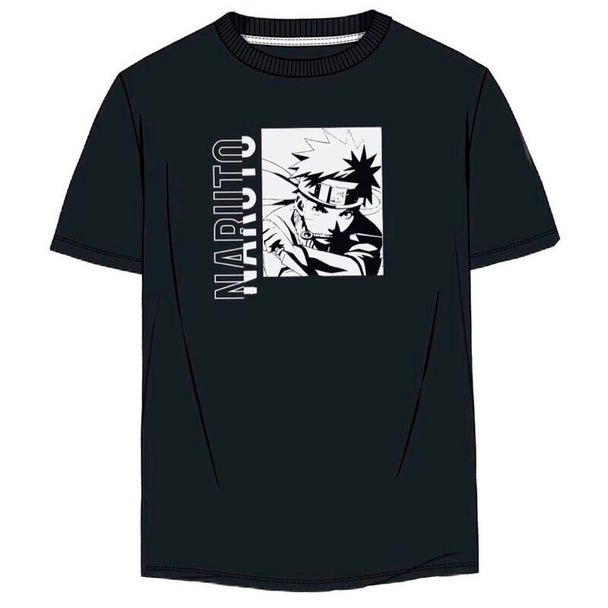 T-shirt adulte DIFUZED avec illustration Naruto et Sasuke, coton 100%, disponible en plusieurs tailles.