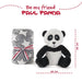 Couverture panda PERLETTI déployée montrant sa taille de 120x80 cm avec peluche assortie
