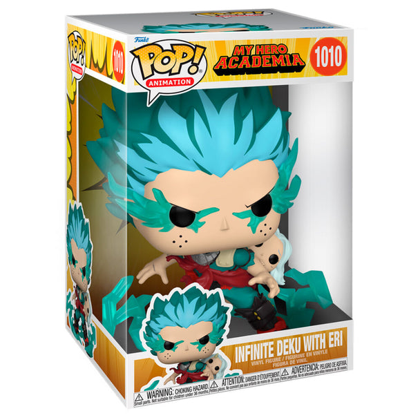 Vue rapprochée de la figurine Funko POP Deku Infinite avec détails précis et couleurs vives