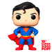 Figurine POP Superman exclusive FUNKO de 25 cm en vinyle, vue de face avec détails colorés et costume emblématique