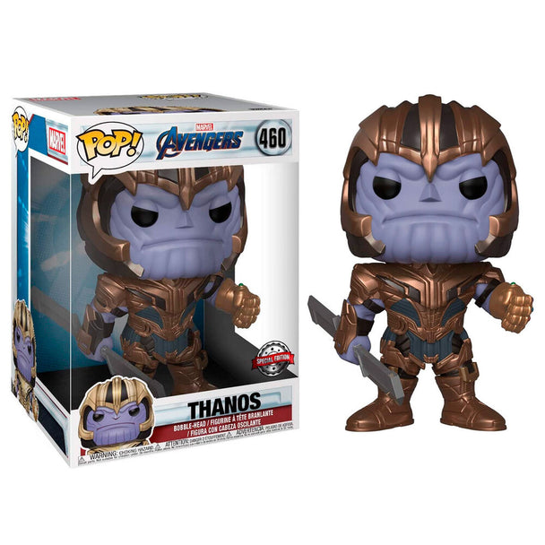 Figurine Funko POP Thanos Avengers Endgame 25cm vue de face dans sa boîte vitrine transparente