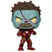 Vue latérale de la boîte cadeau Funko POP contenant la figurine Marvel What If Zombie Iron Man