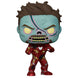 Vue latérale de la boîte cadeau Funko POP contenant la figurine Marvel What If Zombie Iron Man
