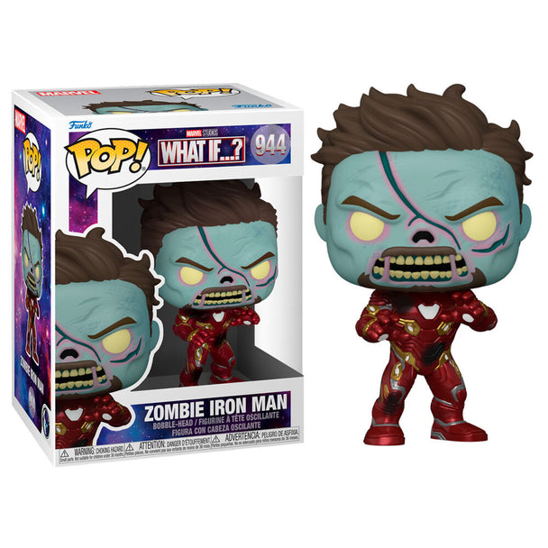 Figurine Funko POP Marvel What If Zombie Iron Man en vinyle de 9 cm dans sa boîte vitrine transparente