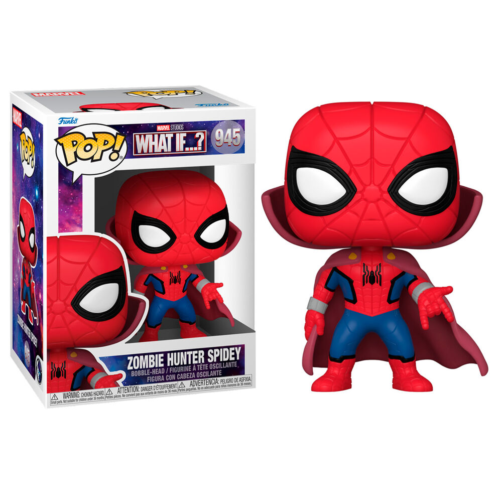 Figurine Funko POP Zombie Spiderman Marvel What If de face dans sa boîte vitrine transparente