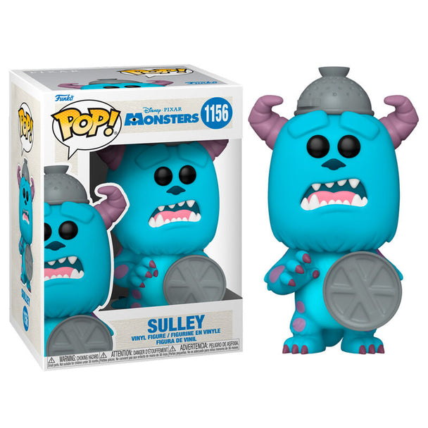 Figurine Funko POP Sulley Monsters Inc 20e anniversaire vue de face dans sa boîte vitrine transparente