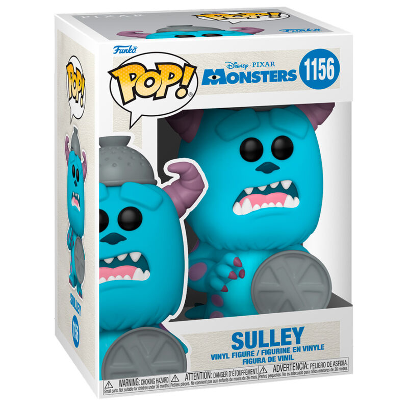 Zoom sur la figurine Sulley Funko POP en vinyle bleu avec détails précis et couleurs vives