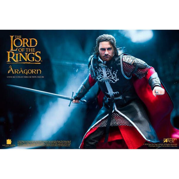 Détail du visage réaliste de la figurine Aragorn 23cm STAR ACE Le Seigneur des Anneaux