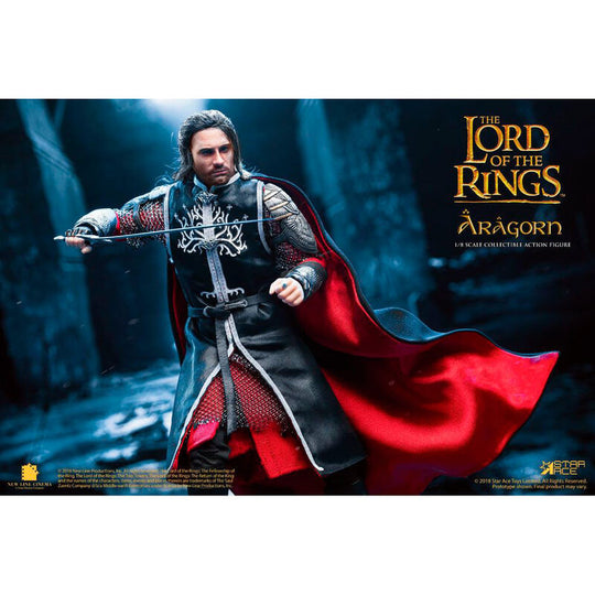 Arrière de la figurine Aragorn 23cm avec détails de la cape et cheveux sculptés