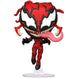Figurine Funko POP Carla Unger Carnage exclusive Marvel Comics vue de face dans sa boîte vitrine