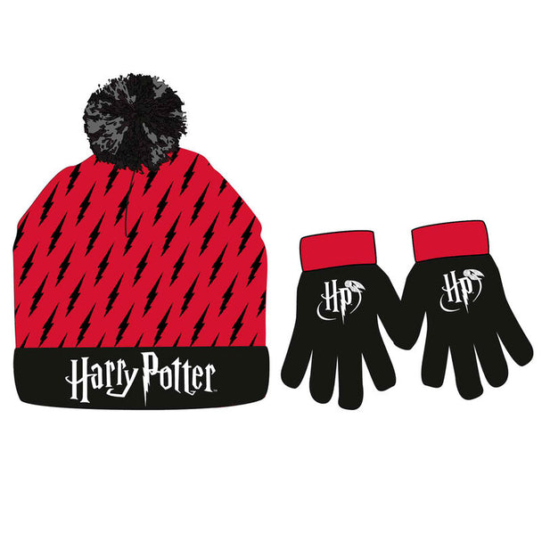 Set bonnet et gants Harry Potter officiels Warner Bros, taille 52-54cm, en acrylique chaud et confortable.