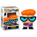 Figurine Funko POP de Dexter avec télécommande vue de face dans sa boîte vitrine.