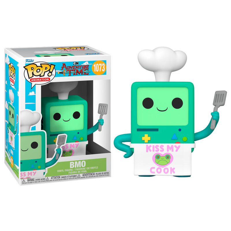 Figurine Funko POP BMO d'Adventure Time en vinyle, hauteur 9cm, vue de face avec boîte vitrine transparente