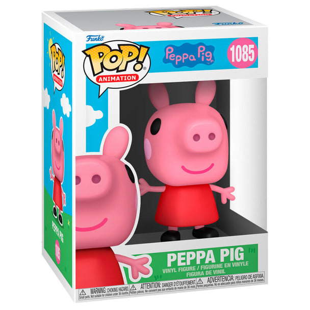 Détail de la figurine Peppa Pig en vinyle montrant les couleurs vives et le design Funko POP