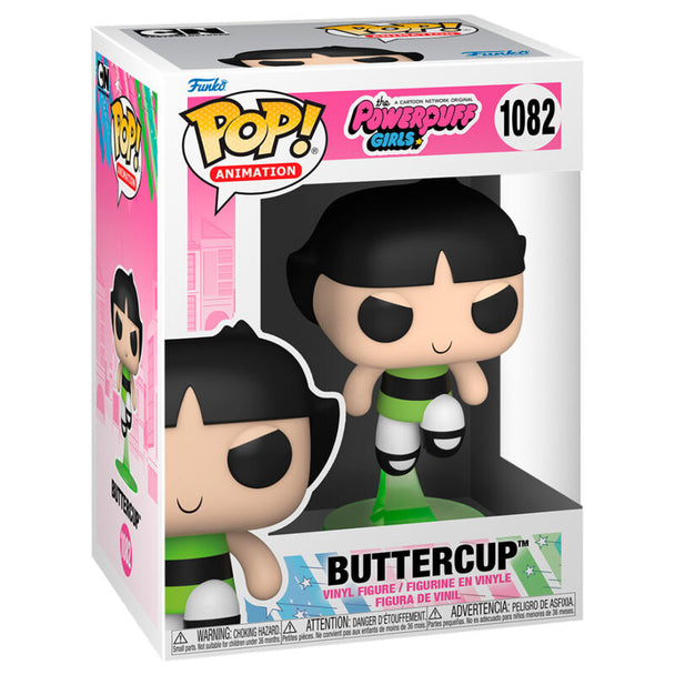 Détail de la figurine Buttercup Funko POP montrant ses traits caractéristiques et ses couleurs vives
