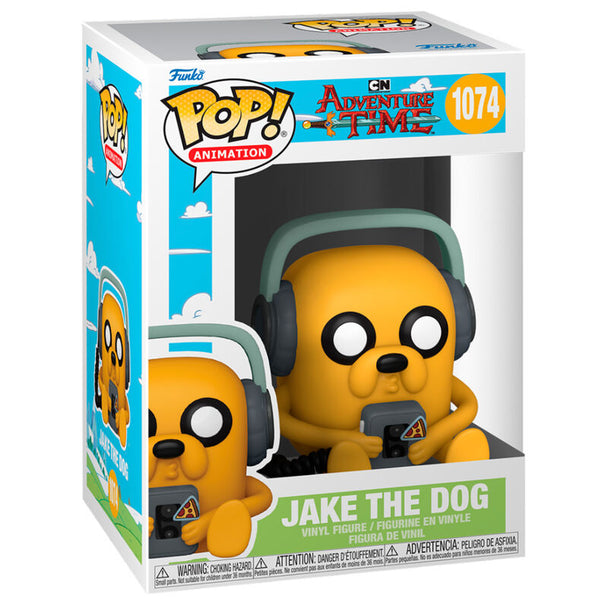 Vue de face de la figurine Funko POP Jake avec Player, personnage emblématique d'Adventure Time