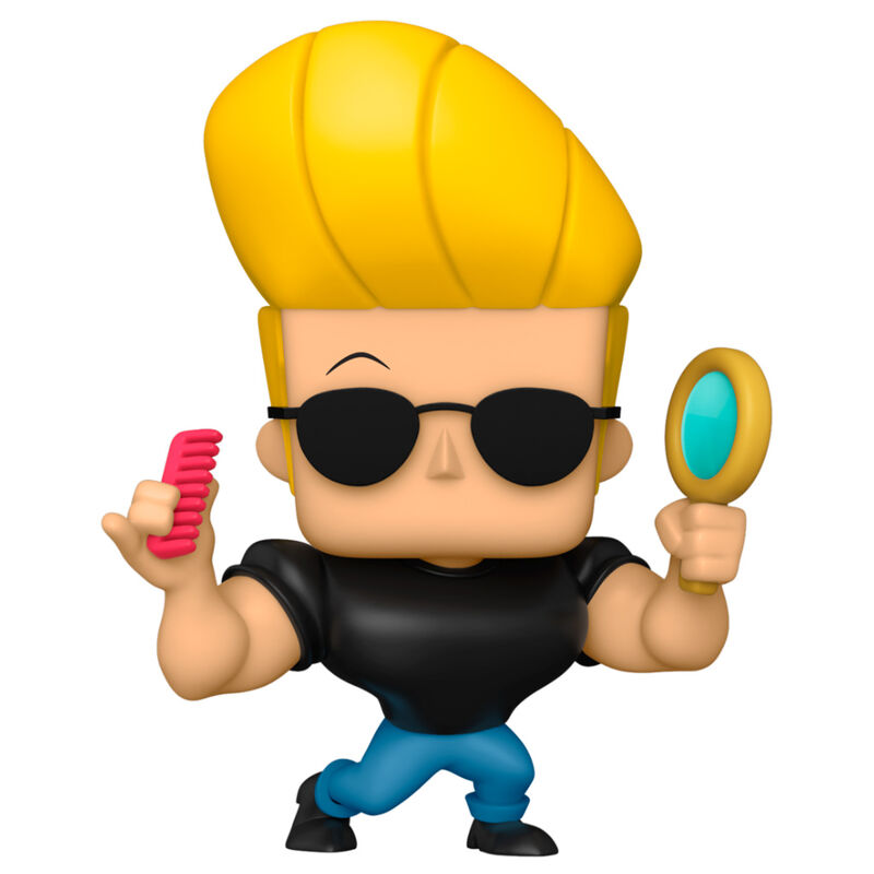 Boîte vitrine de la figurine Funko POP Johnny Bravo avec logo Cartoon Network et détails colorés