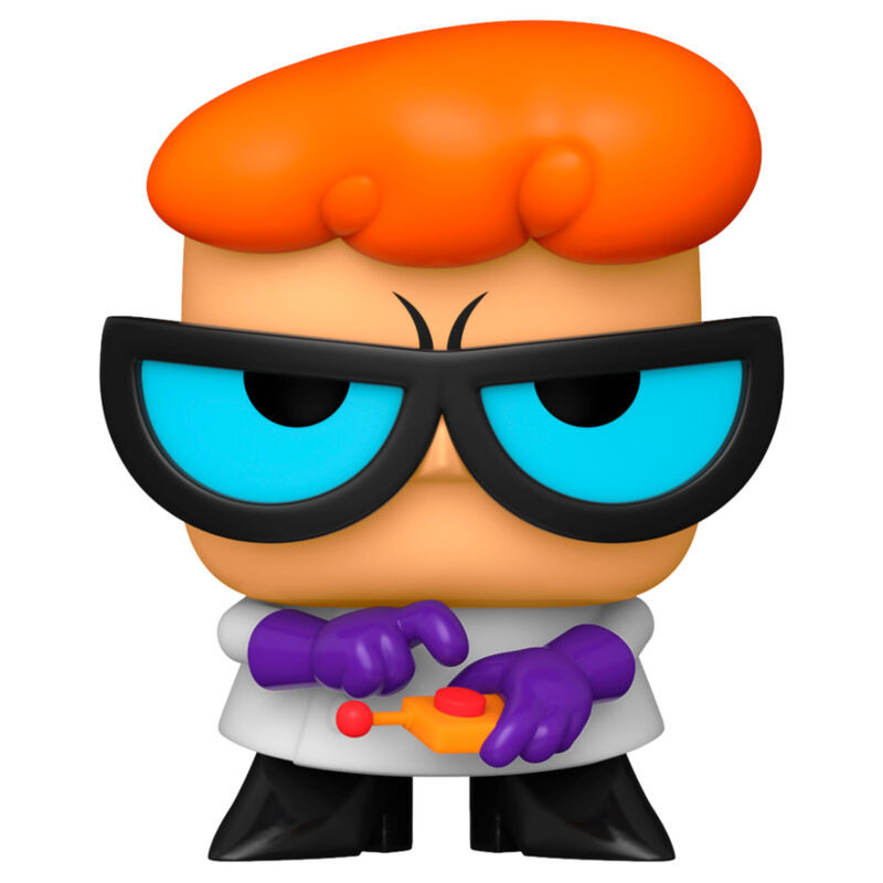 Packaging fenêtre de la figurine Funko POP Dexter's Lab avec logo et design coloré.