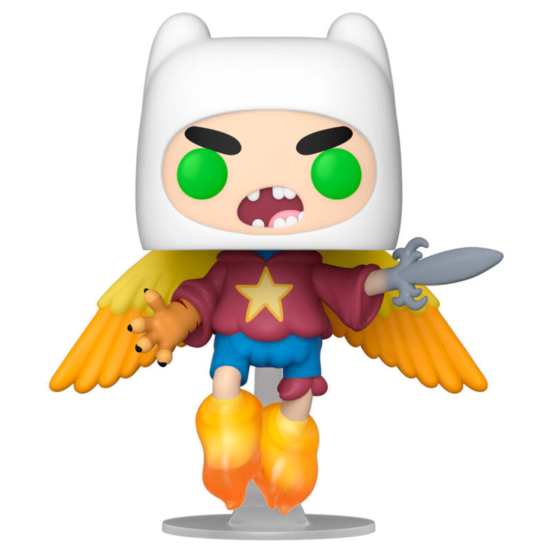 Boîte vitrine de la figurine Funko POP Ultimate Wizard Finn avec logo Adventure Time visible sur le packaging
