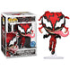 Boîte vitrine transparente de la figurine Funko POP Carla Unger Carnage avec logo Marvel Comics