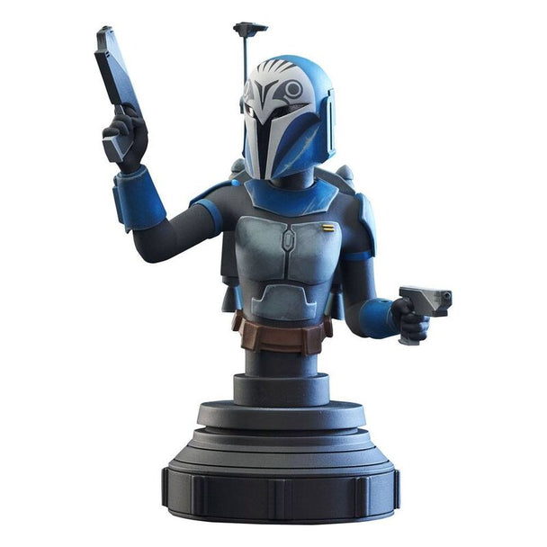 Buste Bo-Katan Kryze Star Wars Clone Wars en résine 15cm vue de face avec détails précis