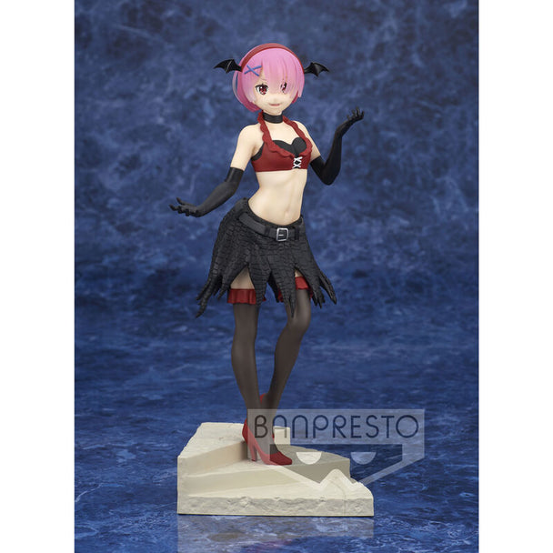 Détail du visage expressif de la figurine Ram Re:Zero Espresto Monster Motions