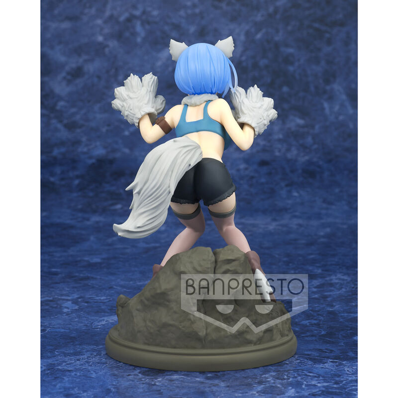 Vue arrière de la figurine Ram BANPRESTO mettant en valeur les détails sculptés