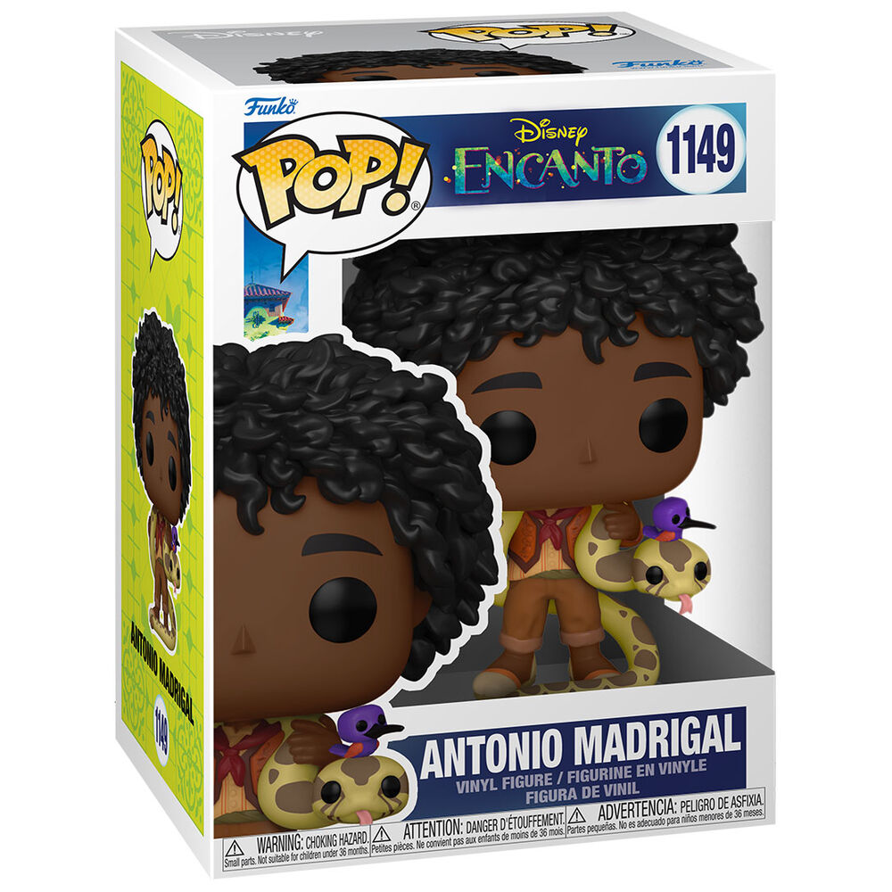 Boîte cadeau Funko POP Antonio Madrigal Disney Encanto avec logo officiel et design coloré sur fond blanc