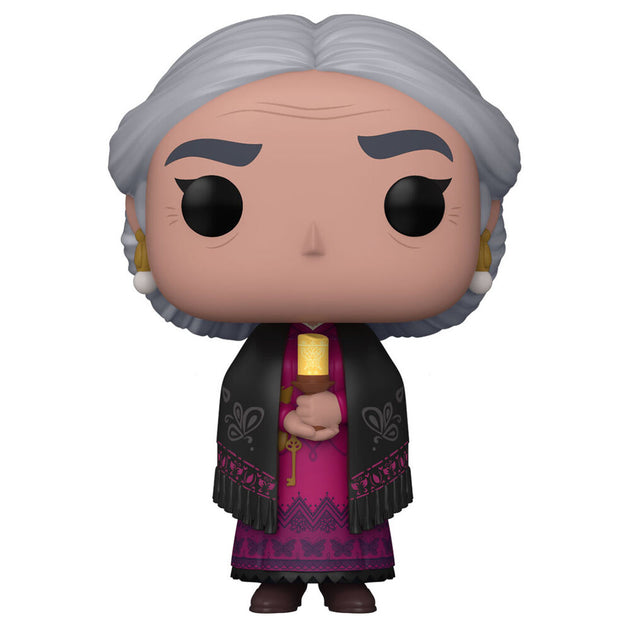 Détail de la figurine Funko POP Grandma Alma Madrigal avec ses couleurs et traits caractéristiques