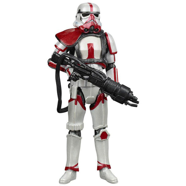 Figurine Incinerator Trooper Star Wars Carbonized de 10 cm vue de face avec accessoires