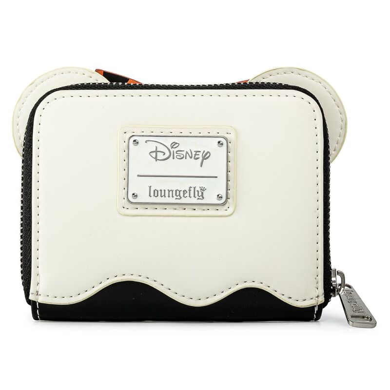 Photo du portefeuille Loungefly Disney Minnie Ghost posé sur fond clair mettant en valeur sa taille compacte