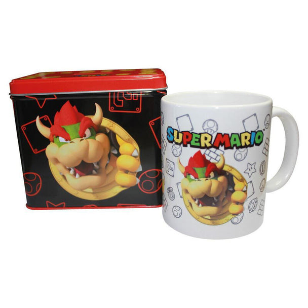 Mug en céramique Bowser de Super Mario Bros avec détails colorés et logo Nintendo visible