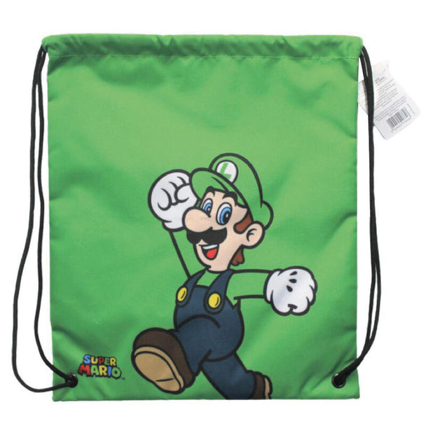 Sac de sport Nintendo Super Mario Bros Luigi vue de face avec logo officiel de Luigi