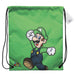 Sac de sport Nintendo Super Mario Bros Luigi vue de face avec logo officiel de Luigi