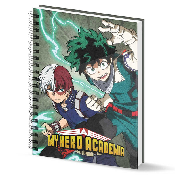 Cahier A4 My Hero Academia Battle par KARACTERMANIA avec couverture illustrée et dimensions 29,7x23,4 cm.