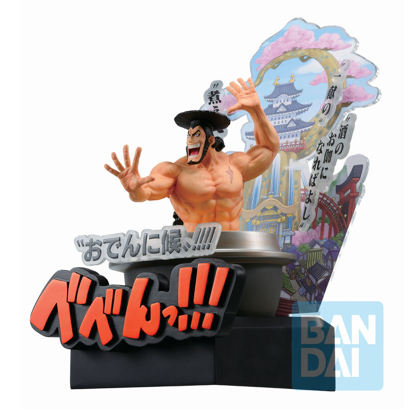 Détail rapproché de la figurine Kozuki Oden montrant la peinture et les finitions précises