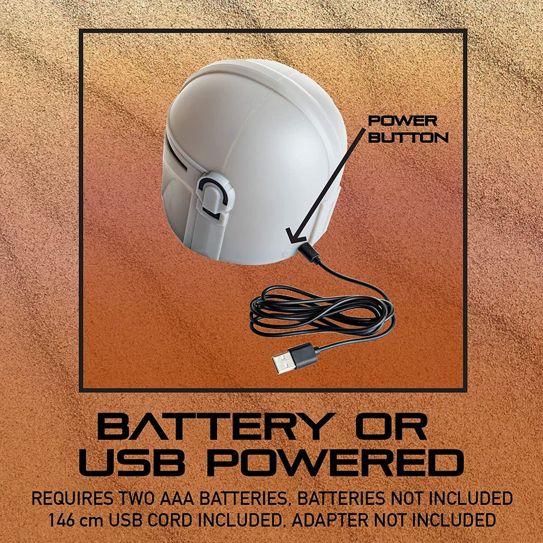 Lampe Mandalorian en situation dans une chambre décorée aux couleurs Star Wars