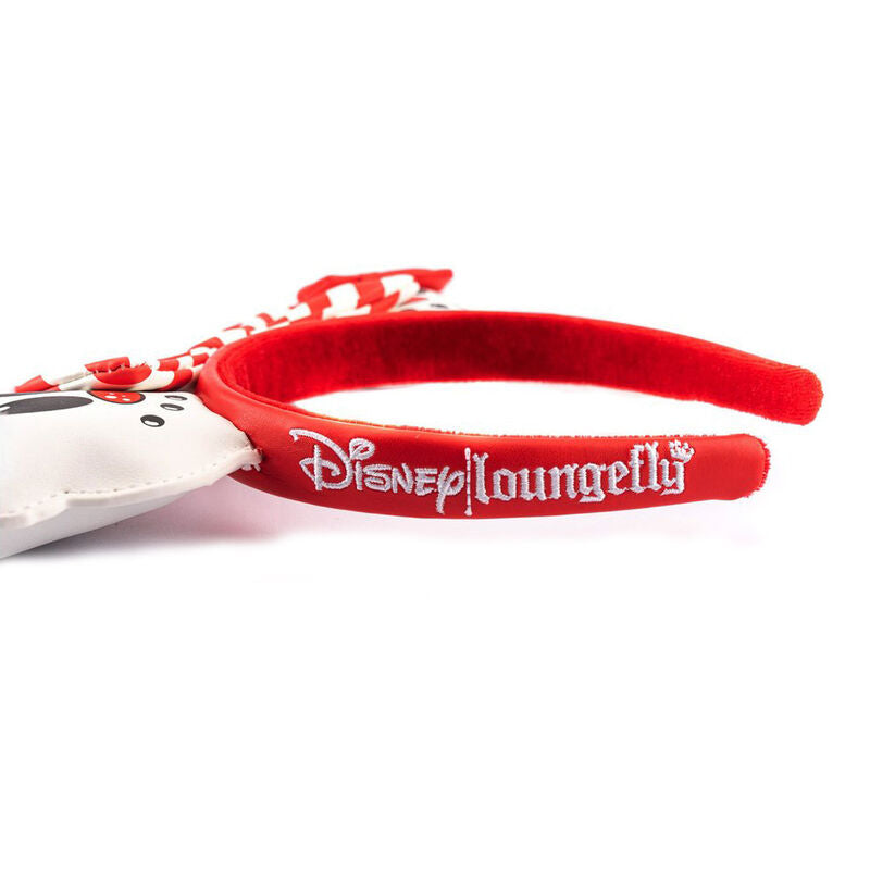 Vue d’ensemble du serre-tête Loungefly Disney Mickey et Minnie Bonhomme de Neige porté