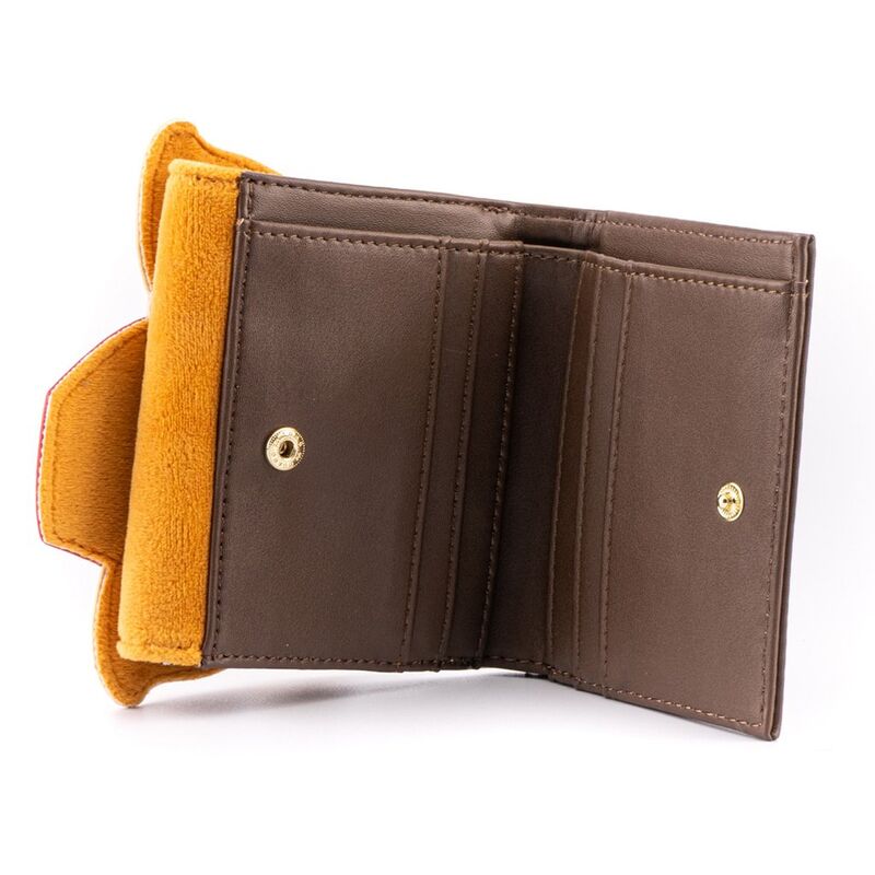 Portefeuille Loungefly ouvert montrant les compartiments pour cartes et billets