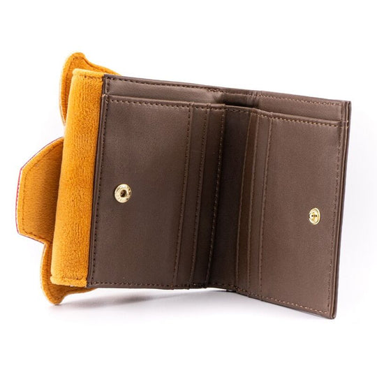 Portefeuille Loungefly ouvert montrant les compartiments pour cartes et billets
