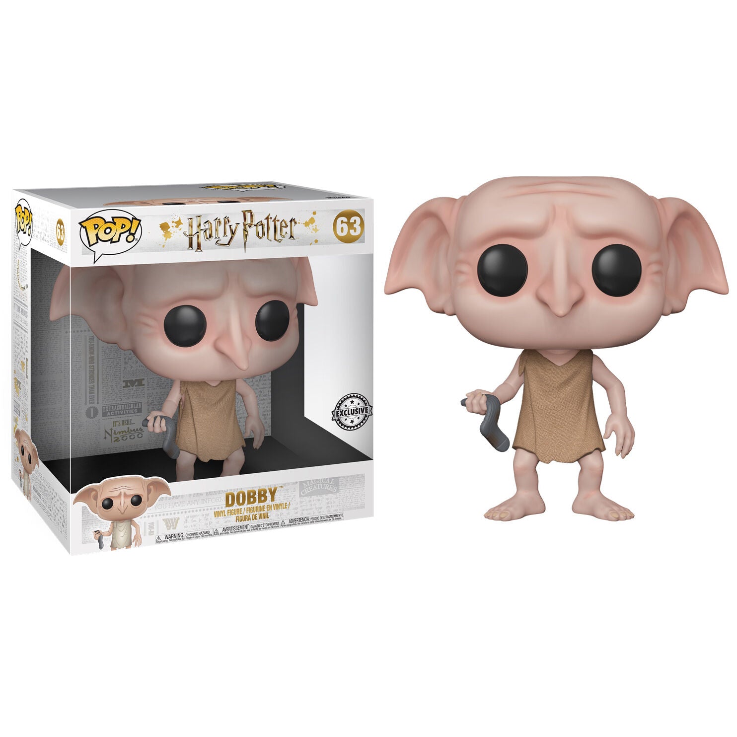 Figurine POP Funko Dobby de Harry Potter en position debout, vue de face avec détails précis