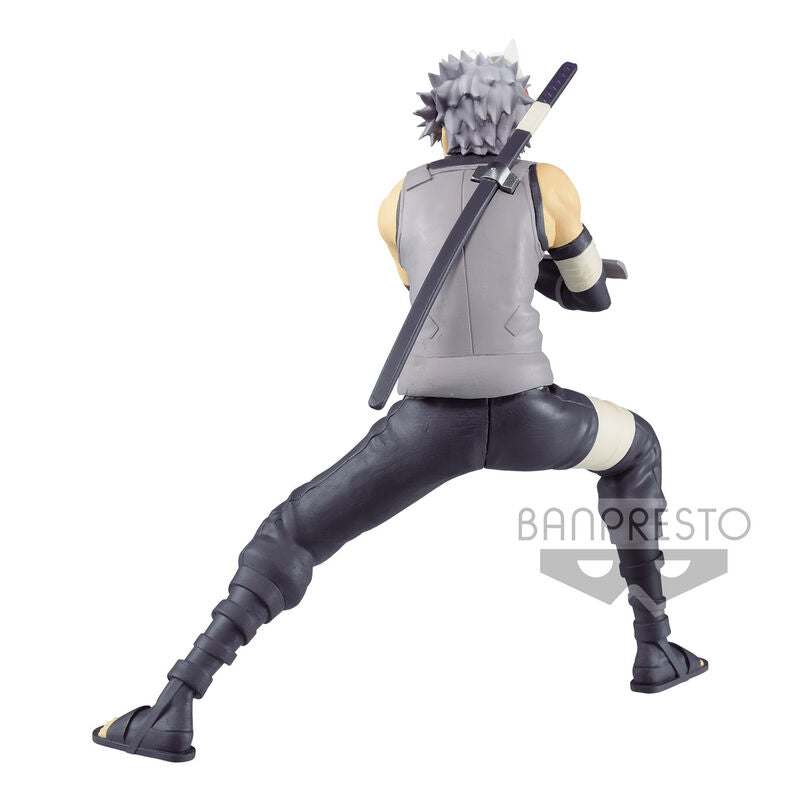 Vue arrière de la figurine Naruto Shippuden Hatake Kakashi, soulignant la texture et la qualité de fabrication BANPRESTO